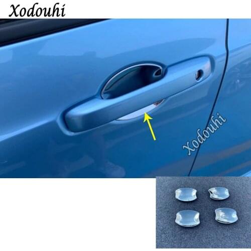For Honda Fit Jazz 2020 2021 Car Styling Cover Trim ABS Chrome External Door Bowl Stick Frame Panel 4pcs