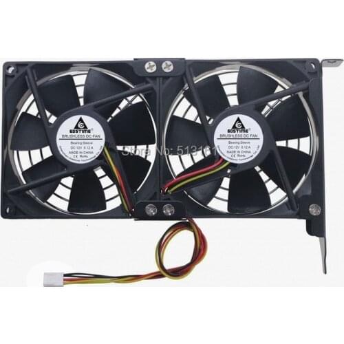 Gdstime Dual Fan 92mm CPU Cooling Heatsink Ultra-quiet Desktop Computer Chassis PCI Graphics Card Cooler 9cm