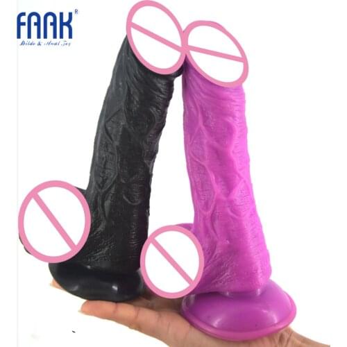 FAAK Discreet package dildo with strong sucker realistic blood vein adult fake penis anal massage sex shop women masturbate