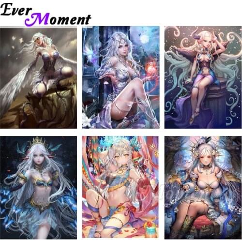 Ever Moment Diamond Art Painting Girl Princess Character Full Square Resin Drills Diamond Embroidery Kit Needlework ASF2302