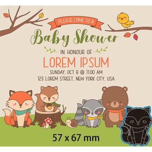 Metal Cutting Dies Baby Shower 1 Fox Hedgehog And Snail New Scrapbook paper decoration template Embossing DIY Paper Card Craft