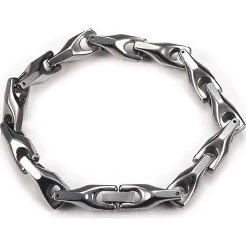 Wollet Classy Mens Solid Heavy Wheat Tungsten Carbide Bracelet 22cm