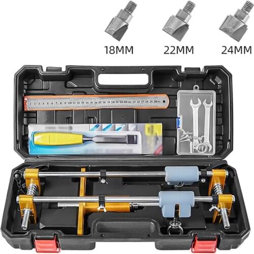 Solid Wood Door Hole Opener Slotter Set Keyhole Opener with 18/22/24mm Tungsten Steel Cutter Head for Door Thickness 3.5-10cm