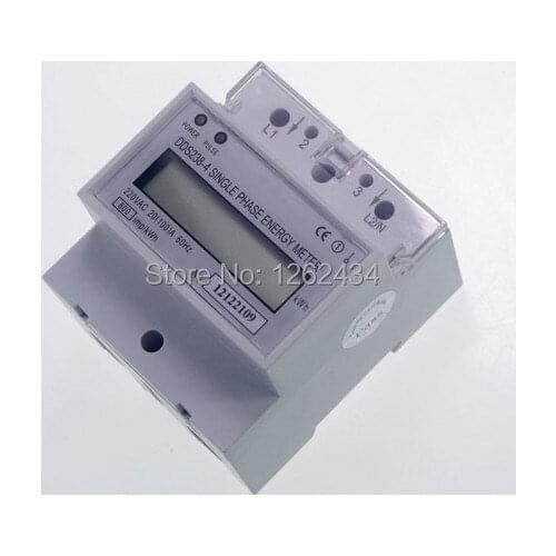 Single phase din-rail 20~100A 220VAC 50 Hz LCD kilowatt hour kwh energy meter