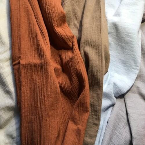 SC02 Single Layer Crinkle Gauze Fabric 100% Cotton 130 cm 51'' width 69 gsm sand washed fabric 15 m for sample test