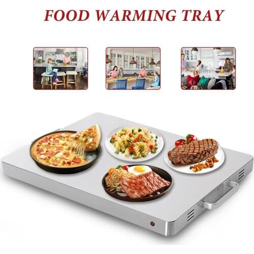 Commercial 400W Food Warming Tray Stainless Steel Hot Plate Surface Buffet Electric Heating Board Food Warm Tray Machine 220V