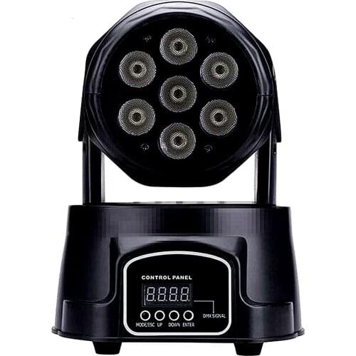 Moving Head LED Wash Stage Lighting 7x18W RGBWA+UV 6in1 Professional DMX512 For Disco DJ Music Party KTV Nightclub Lights