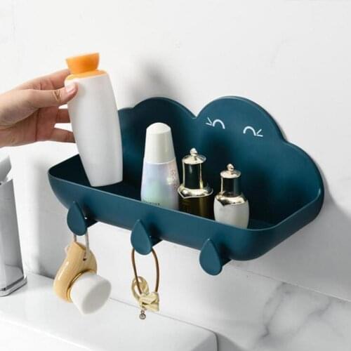 Storage Rack Household ABS Cute Cloud Shape Wall Mount Drained Shelf Organizer for Bathroom