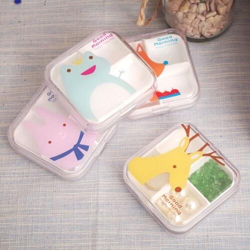 Portable Mini Cartoon Plastic Pill Box Medicine Case For Healthy Care Empty Drugs Box For False Eyelashes