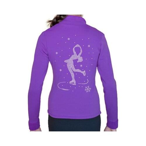 Purple Figure Skating Jacket For Children Beautiful New Brand Vogue Figure Skating Dress For Competition J2019