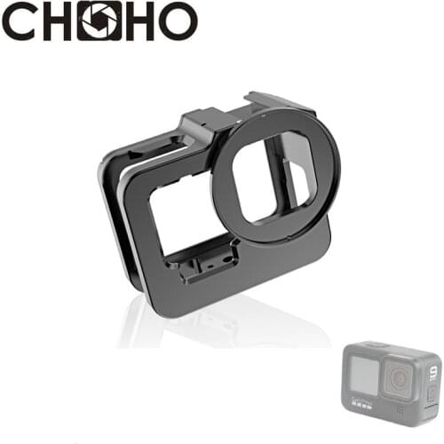 Aluminium Alloy Frame Metal Case For GoPro Hero 9 Black Double Clod Shoe With Charging Port For Go pro 9 Camera Case Accessories