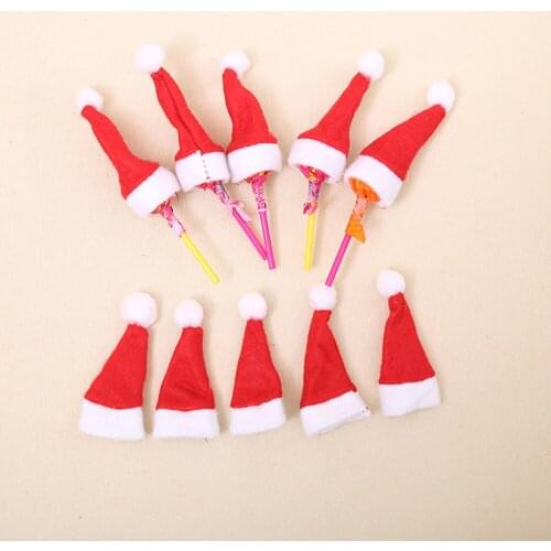 1/10 pcs Hot Sale 2020 Christmas Decorative tableware Knife Fork Set Lovely Christmas Hat Storage Tool enfeites de natal Gift