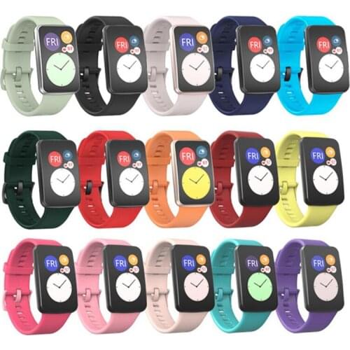 Silicone Strap Smartwatch Replacement Part Sport Wrist Band Watchband For Huawei Watch Fit Smart Wristband Bracelet Accessories