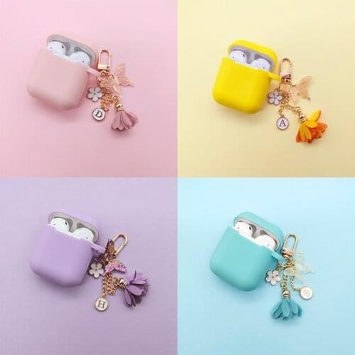 Cute Colorful Shiny butterfly Keychain For Airpods Case Silicone Bluetooth Headset Earphone Cases For AirPods Protective Cover