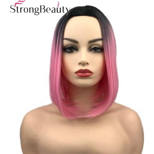 StrongBeauty Straight Women Wigs Medium Long Synthetic Hair with Simulation Scalp Heat Resistant Wig Many Colors