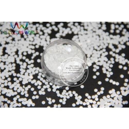 TCM1200 Solid White Colors 2mm Size 080 solvent resistant glitter for nail gel nail polish or Other art Decoration