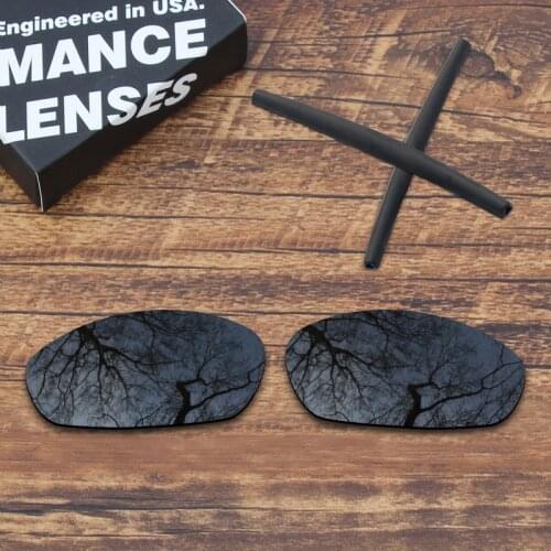 ToughAsNails Black Polarized Replacement Lens and Gray Earsocks for Oakley Whisker