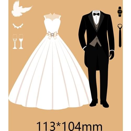 New Arrival Wedding Clothes Metal Steel Cutting Dies Stencil DIY Scrapbook Photo Album Embossing Decor Paper Card Craft