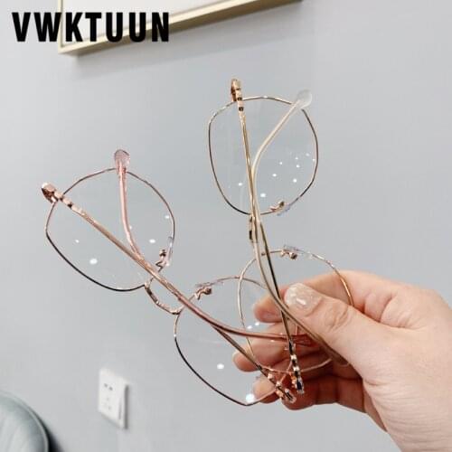 VWKTUUN Irregular Metal Eyeglasses Frame Vintage Big Oversized Eyeglasses Frames New Womens Glasses Frames Female Plain Glasses