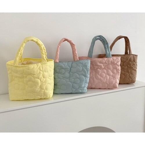 Women Blue Flower Shopping Bag Eco Handbag Beach Bag Big Capacity Casual Cotton Canvas Shoulder Bag Flower Print Tote Bags