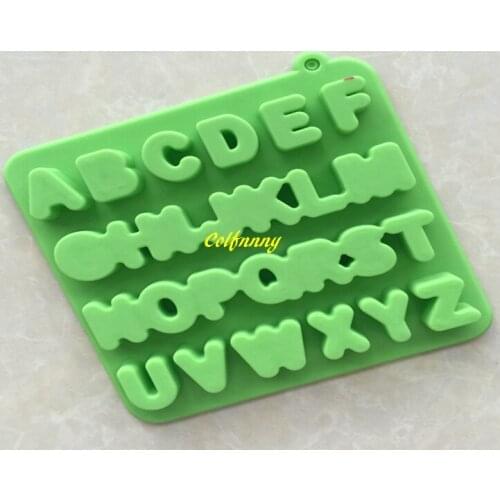 100pcs/lot 16x16x2cm Alphabet letter Silicone Mold Soap Mould Cake Cupcake Baking Bakeware Chocolate Soap Dec