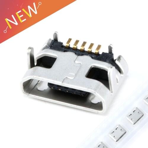 100PCS Micro USB 5P Socket Connector Pitch 7.2mm Female SMD DIP Connectors For Mobile Mini USB repair mobile tablet Tail plug