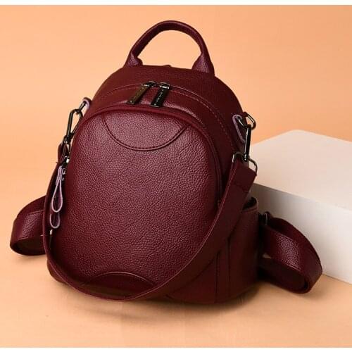 2021 New High Quality Ladies Travel Bagpack Women Leather Backpacks School Bags For Girls Preppy Shoulder Bags