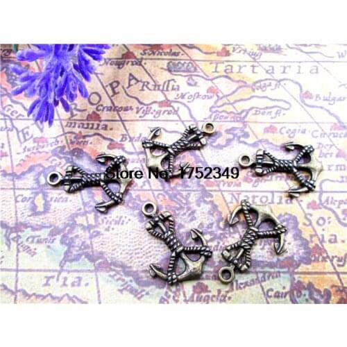 25pcs--Anchor charms, Antique bronze Anchor charm Pendants 18x25mm
