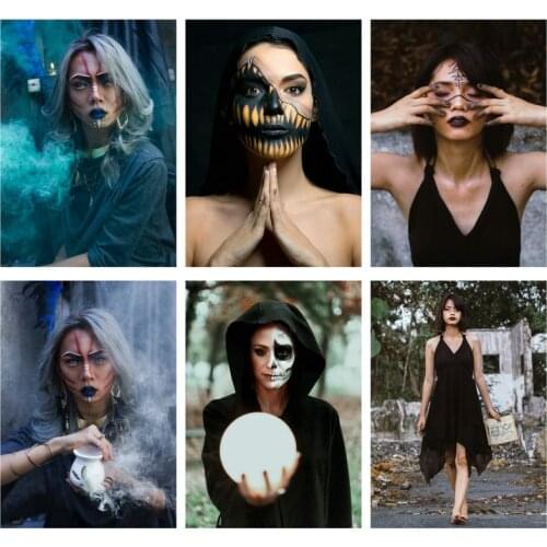 250GSM Paper Card Dark Gothic Hooded Mummy Black Gold Makeup Mask Vampire Devil Crusader Men Women Cloak Wizard DIY Painted