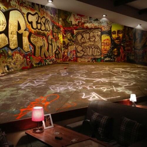 Retro personalized 3D graffiti murals KTV lounge hotel lounge waterproof wallpaper background Custom Size