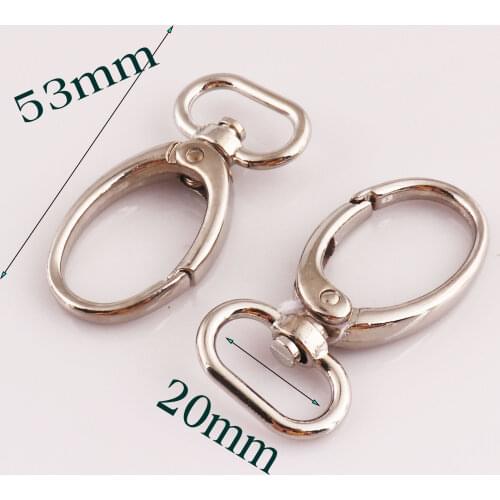 6 Pcs Silver Lobster Swivel Clasp Carabiners Jewelry Push Swivel Hook Snap Hook Lanyard Jewelry Clasp-20mm*53mm