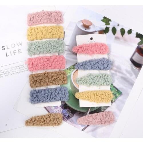 Girls Hair Accessories Women Vintage Lambs Wool Hair Clips Hairpins Hairgrips Faux Fur Barrettes for Children Headwear