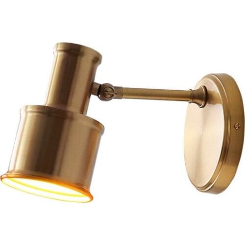 American Copper Wall Lamp Bedroom Bedside Simple Work Lamp Aisle Toilet Mirror Front Lamps E27 AC110V 240V
