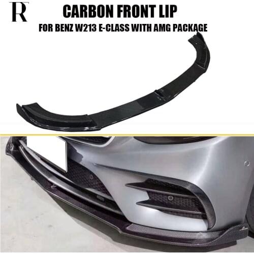 W213 Carbon Fiber Front Lip Chin Spoiler for Benz W213 E-class E200 E260 E300 with AMG Package 2016 2017 2018