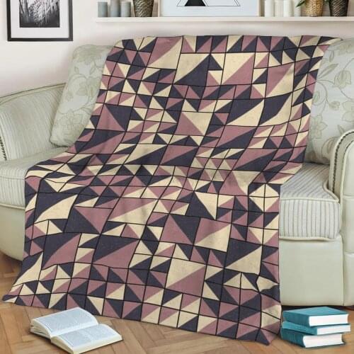 Abstract Geometric Pattern 3D Printed Velvet Plush Throw Fleece Blanket Bedspread Sherpa Blanket Home Decora