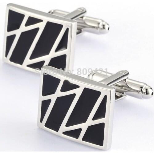Black Rectangle Enamel Cufflinks Cuff Links Shirt Cuff Button Business Style Men Fashion Jewelry GIft 10pairs/lot