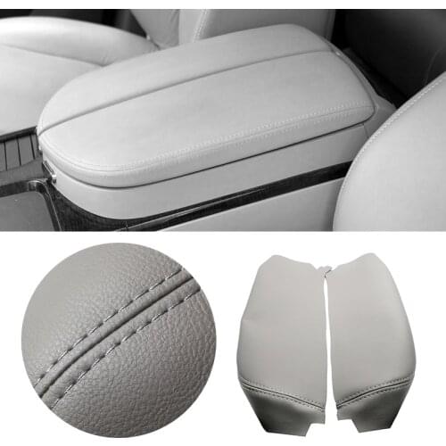 For Acura MDX 2007 2008 2009 2010 2011 2012 2013 Microfiber Leather Center Console Lid Armrest Cover Protection Trim 2pcs Gray