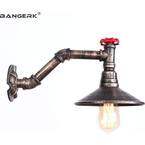 E27 Iron Water Pipe Wall Light Vintage Loft Decor LED Wall Lamp Industrial Edison Wall Sconce Bedside Home Lighting Wandlamp