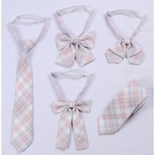 Jk Lattice Bow Tie High School Uniform Students Accessories Japanese Lovely Girls Neck Rope Butterfly Knot Cravat Preppy Chic