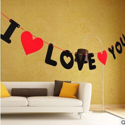 Lovely Heart Flag Party Garland Banner Bunting Decoration Home Garden Wedding Kids Birthday Party Supplies