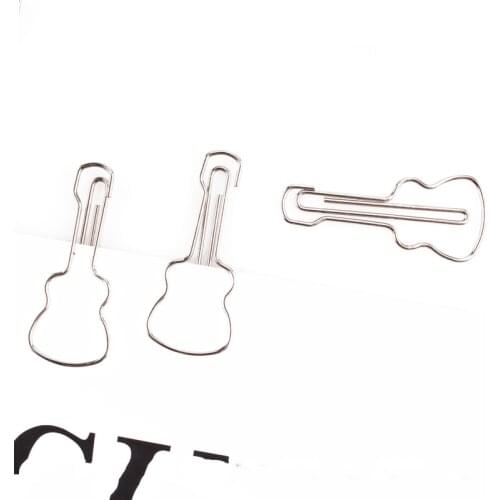 Metal Guitar Paper Clip music Nickel Plated Metal Pin Office Supplies Simple Pin Rust Proof Paper Clip Paper Clips Decorative