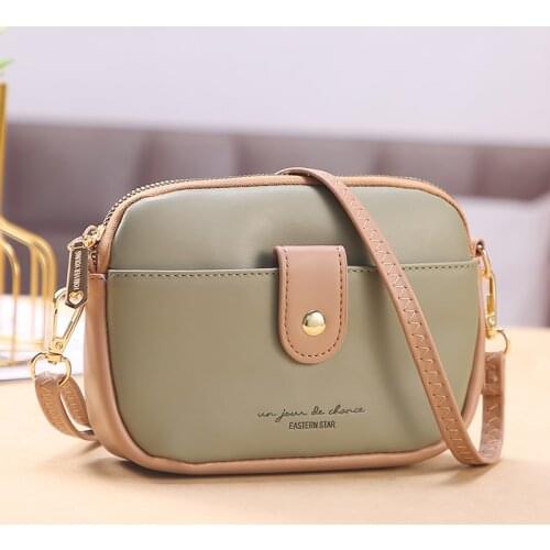 Fashion Color Contrast Lady Cross-Body Bags Casual Shell Women` Bag PU Leather Female Daily Necessities Shoulder Bag Handbag New