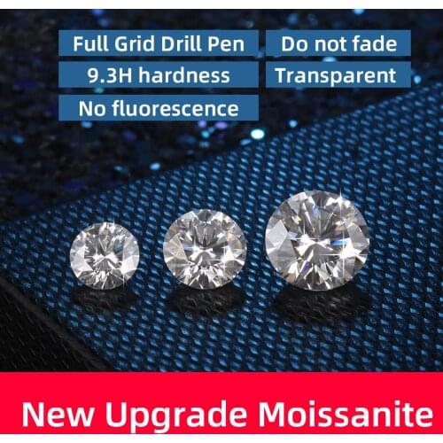 NYMPH 100% Real Loose Moissanite Diamond 1.0Ct 6.5mm D Color with GRA Certificate Factory Wholesale