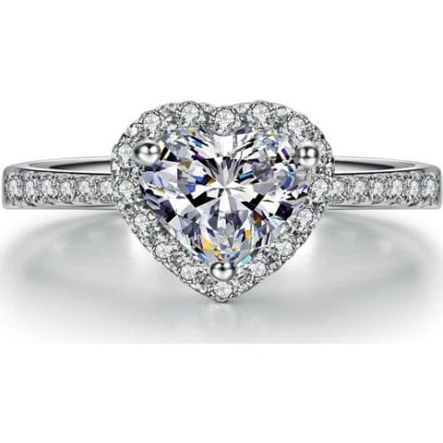 Engagement Bright sparkling Hexagram Clear love CZ Finger Ring for Women Wedding Engagement Jewelry Anniversary birthday Gif