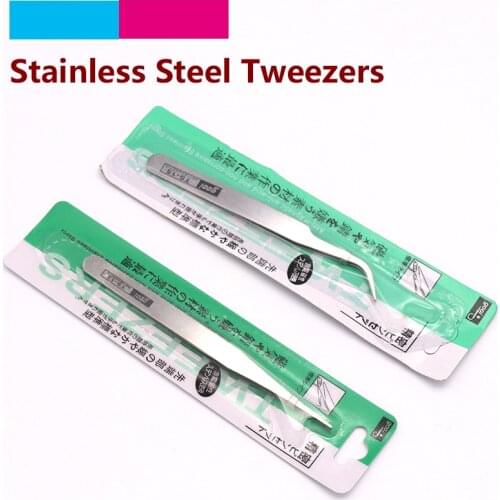 Electronics Industrial Tweezers Anti-static Curved Straight Tip Precision Stainless Forceps Watchmaker Phone Repair Hand Tools
