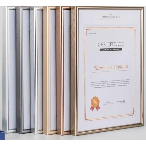 A3 A4 Certificate Picture Frame Metal Poster Frame Classic Aluminum Photo Frames With Plexiglass and MDF Board For Wall Decor