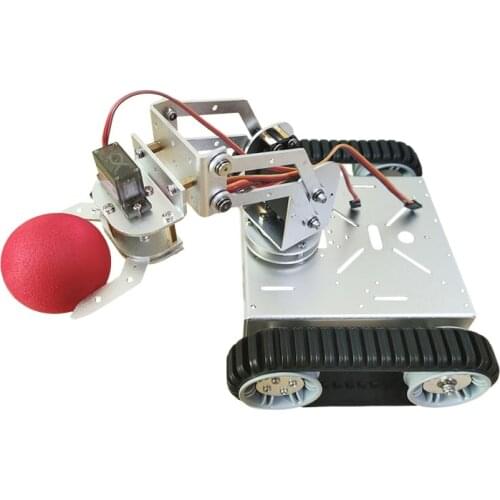 Cheapest Mobile Robot Arm with Tank Car Chassis Kit with DC Motor Servos for Arduino STM32 DIY STEM Program Toy Parts