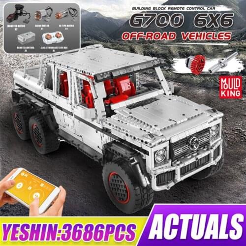 MOULD KING Building Blocks APP High-Tech Car The RC Motorized 6x6 1:10 Car Model Assembly electric Bricks Kid Toy Christmas Gift
