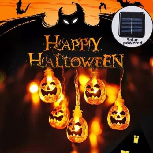 5m 20LED Halloween Pumpkin LED String Lights Holiday Bar Home Party Decoration Halloween Party Decorations Outdoor Solar Light