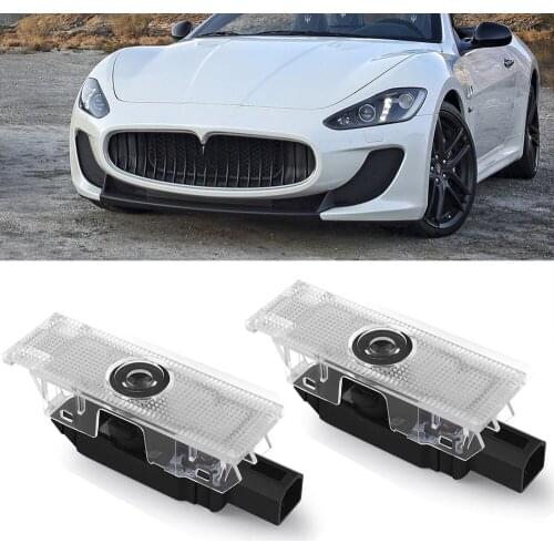 For Maserati Levante 2016 2017 2018 2019 Logo Laser Puddle Light LED Car Door Welcome Lamp Ghost Shadow Project Luz Accessories